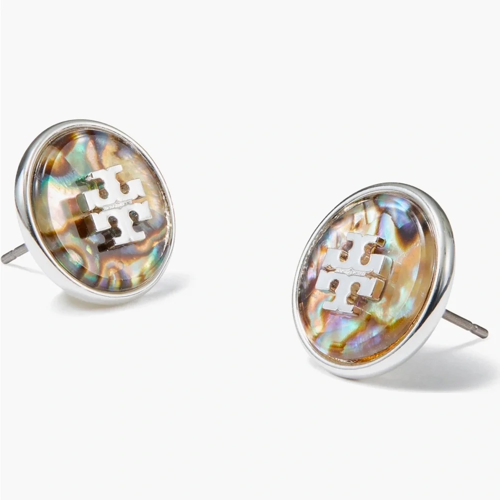 Price Firm - TORY BURCH Abalone Stud Earrings